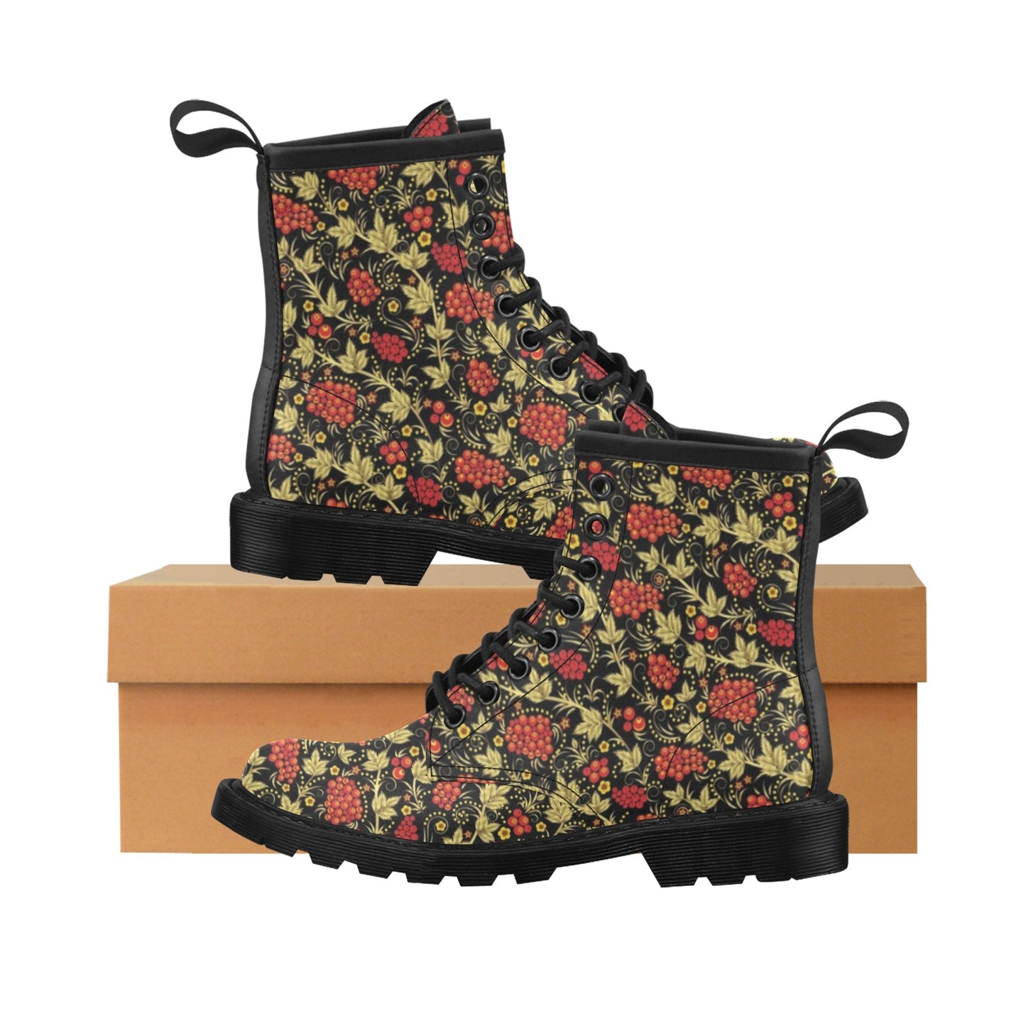 Cranberry Pattern Print Design CB02 Women's Boots
