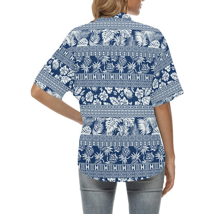 Hawaiian Themed Pattern Print Design H020 Women's Hawaiian Shirt