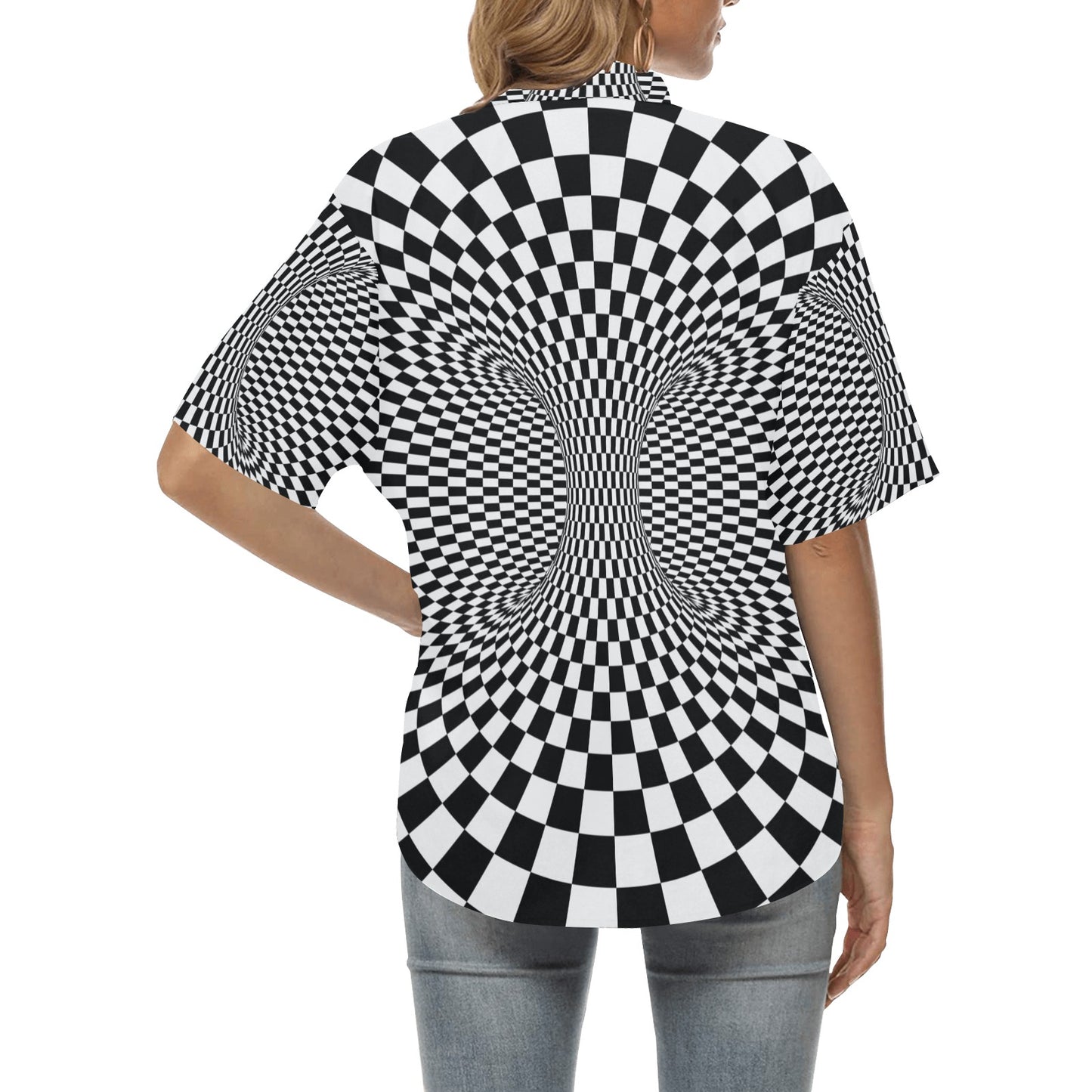 Optical illusion Projection Torus Women's Hawaiian Shirt