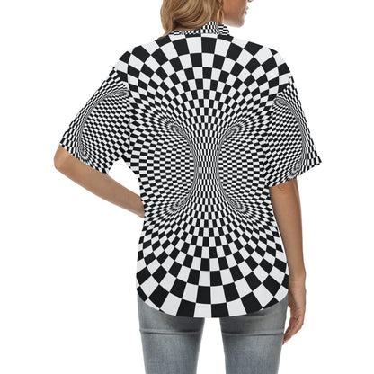 Optical illusion Projection Torus Women's Hawaiian Shirt