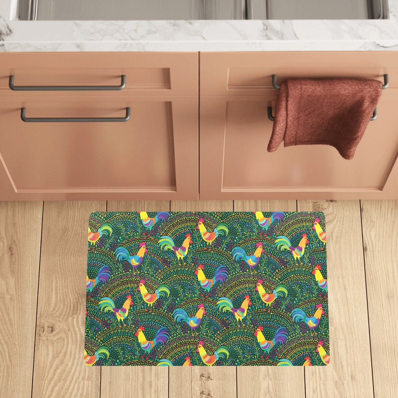 Rooster Pattern Print Design A01 Kitchen Mat