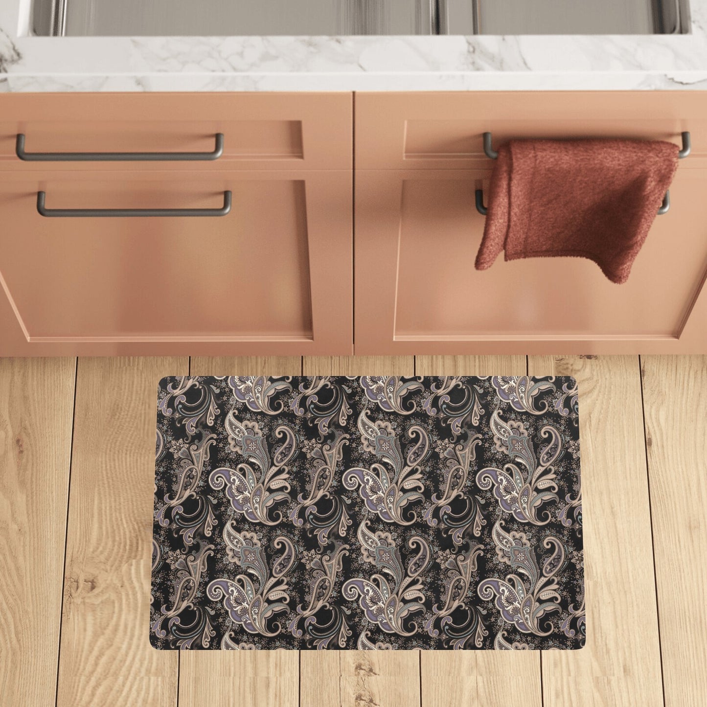 Paisley Mandala Design Print Kitchen Mat