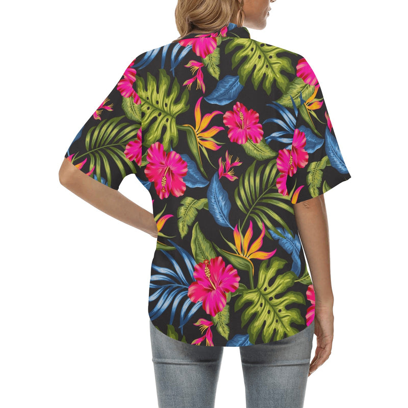 Bird Of Paradise Pattern Print Design BOP014 Women's Hawaiian Shirt