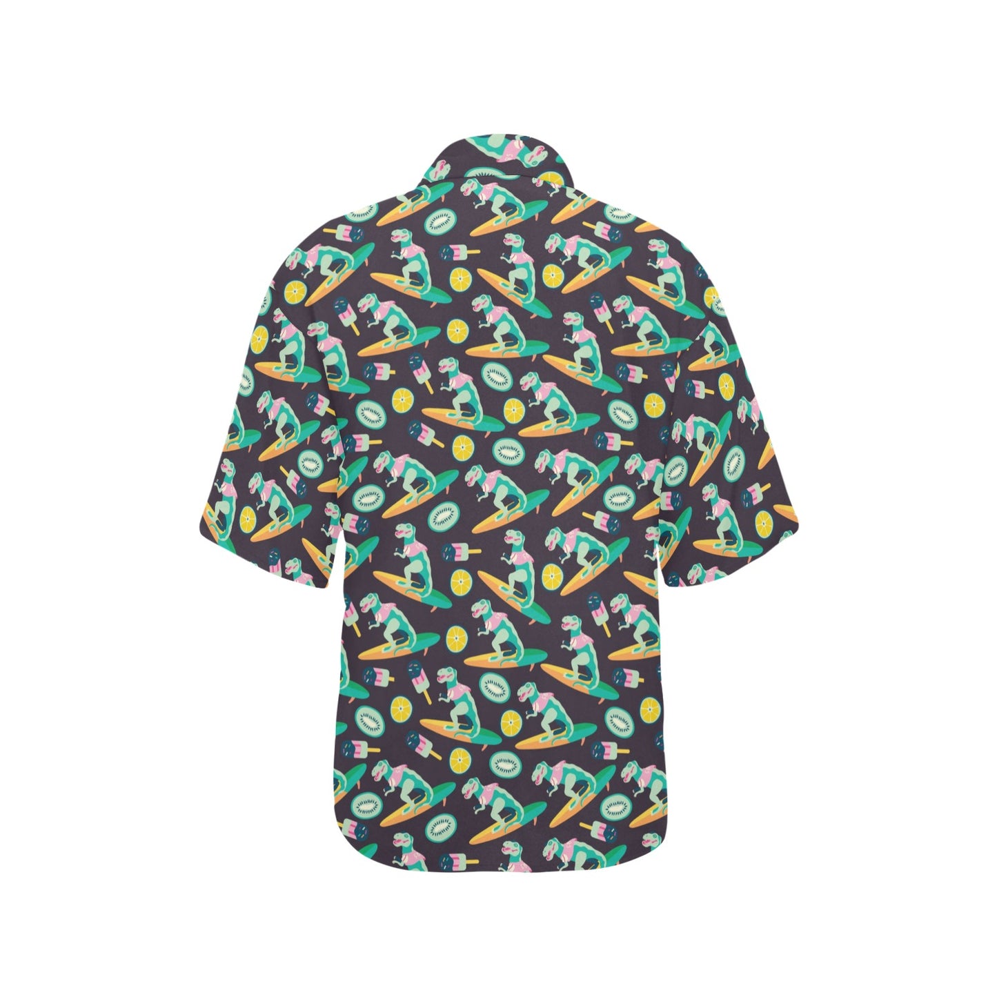 Surfboard T Rex Print Design LKS301 Women's Hawaiian Shirt