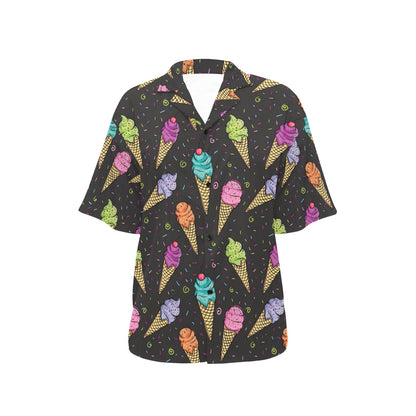 Ice Cream Pattern Print Design IC06 Women's Hawaiian Shirt