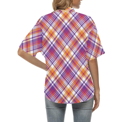 Madras Pattern Print Design 02 Women's Hawaiian Shirt