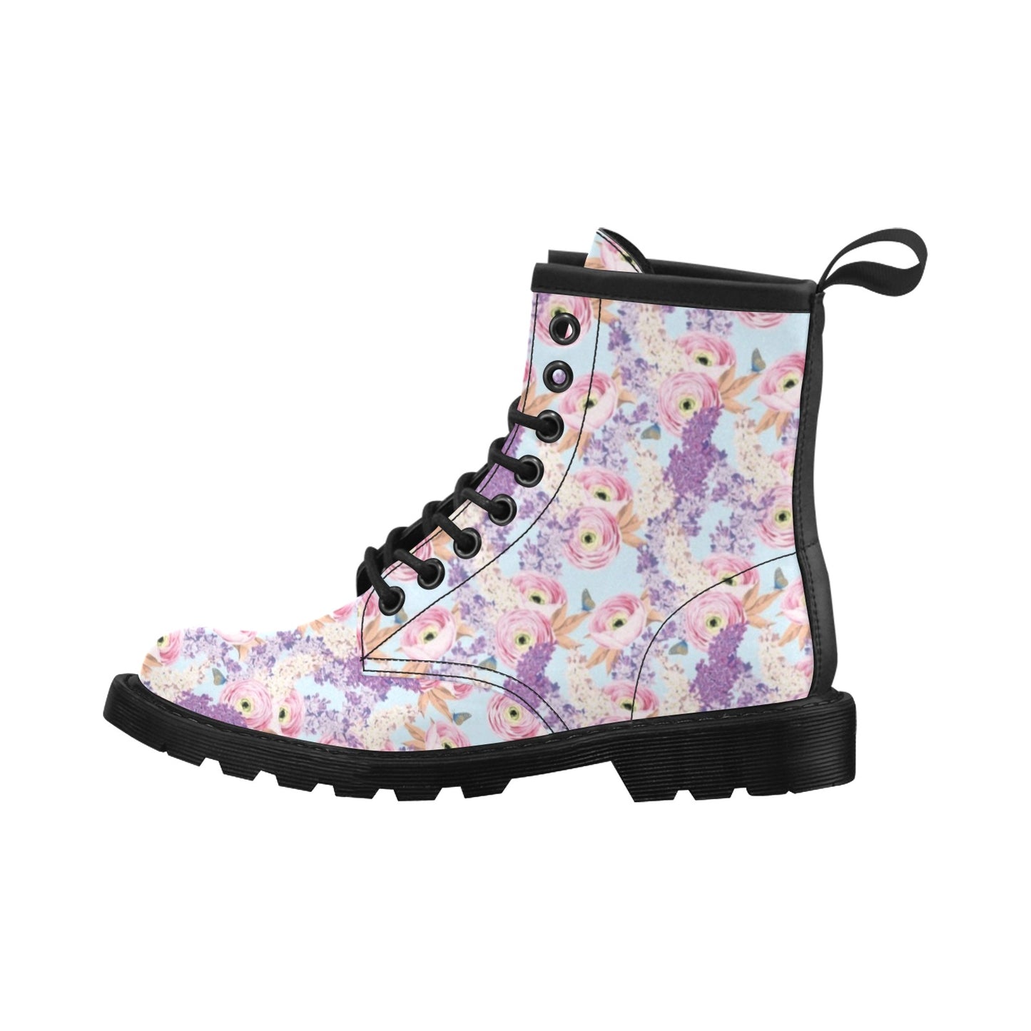 Lilac Pattern Print Design LI03 Women's Boots