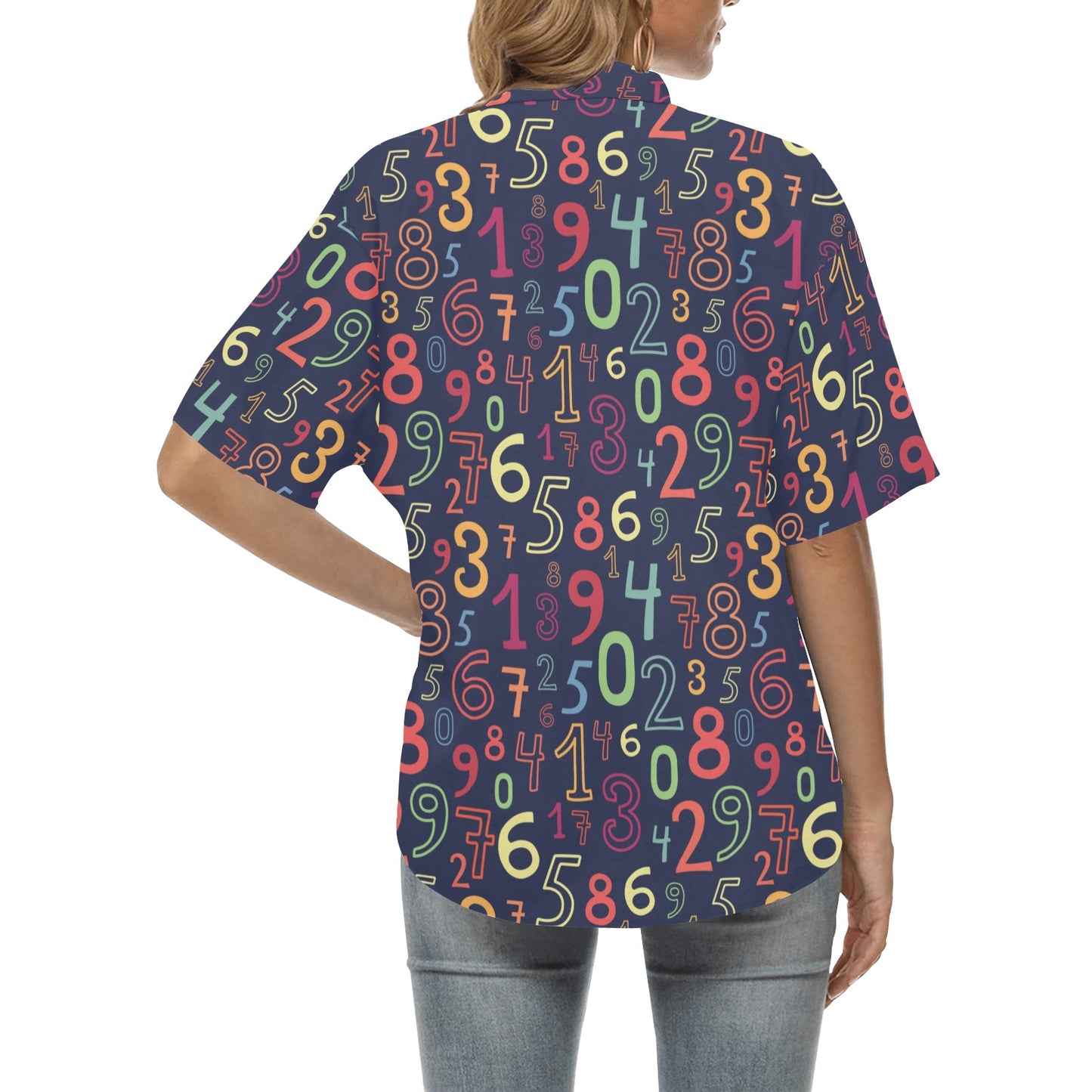 Number Pattern Print Design A01 Women's Hawaiian Shirt