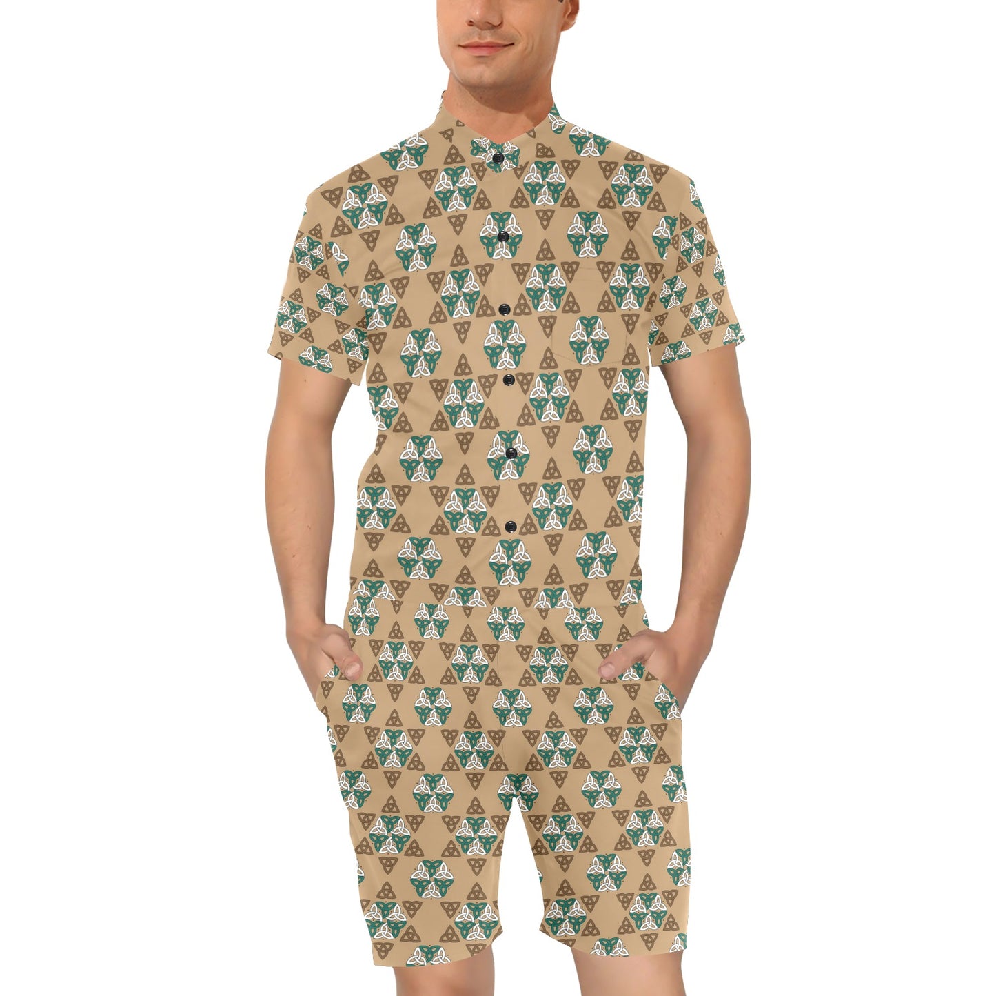 Celtic Pattern Print Design 08 Men's Romper