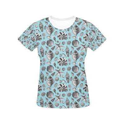 Seashell Beach Print Design LKS302 Women's  T-shirt