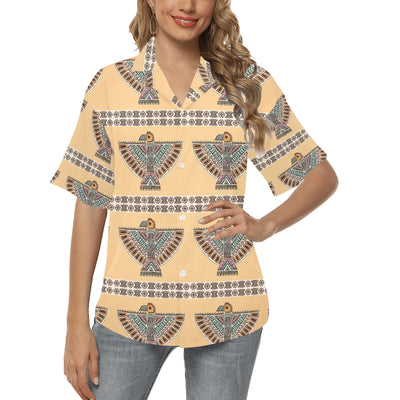 Native American Eagle Pattern Women's Hawaiian Shirt