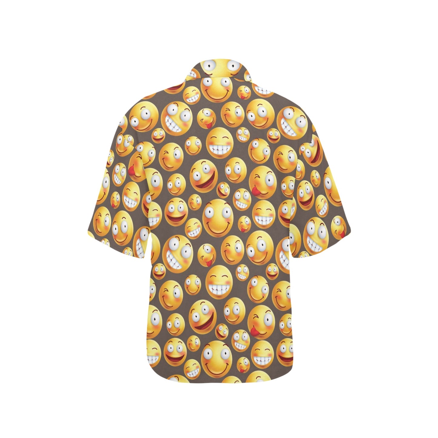 Smiley Face Emoji Print Design LKS303 Women's Hawaiian Shirt