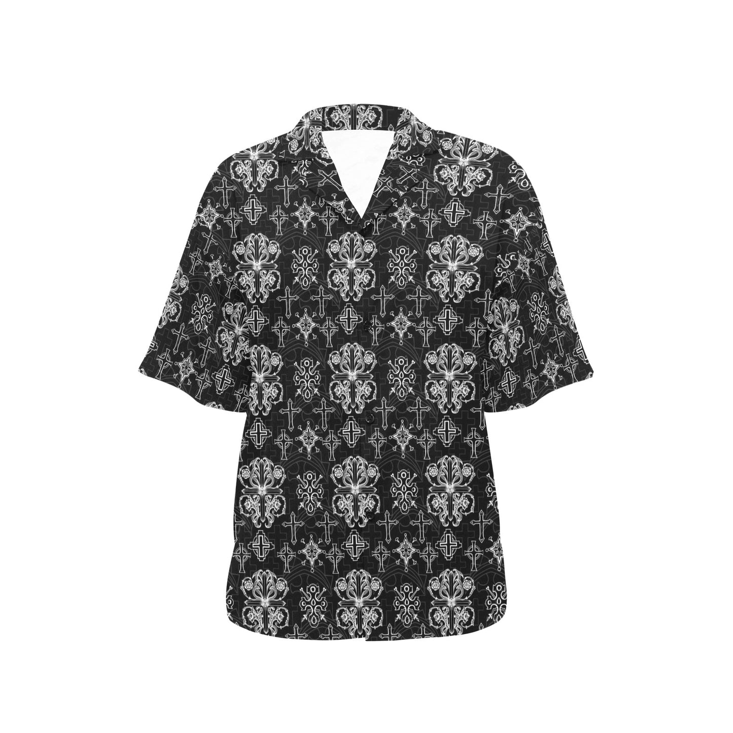 Cross Pattern Print Design 04 Women's Hawaiian Shirt