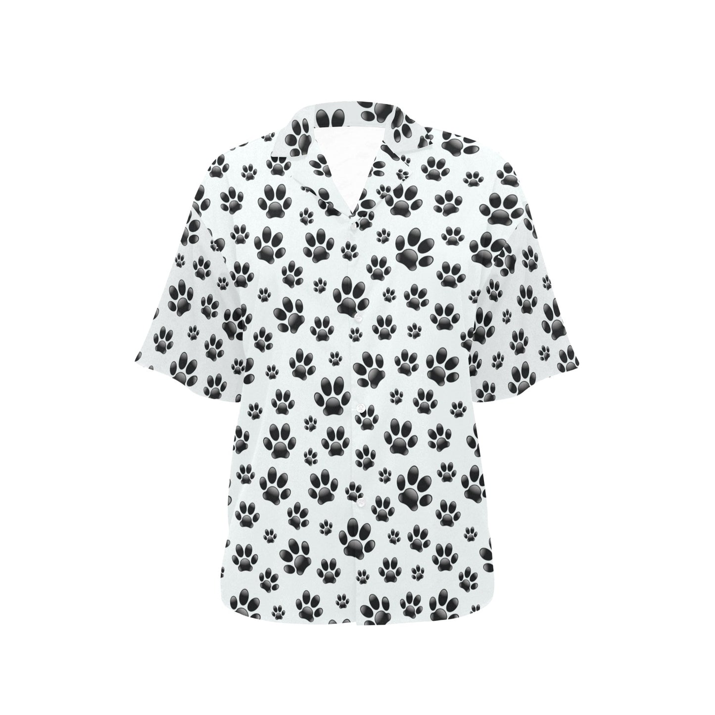 Paw Themed Print Women's Hawaiian Shirt
