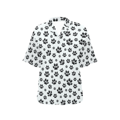 Paw Themed Print Women's Hawaiian Shirt
