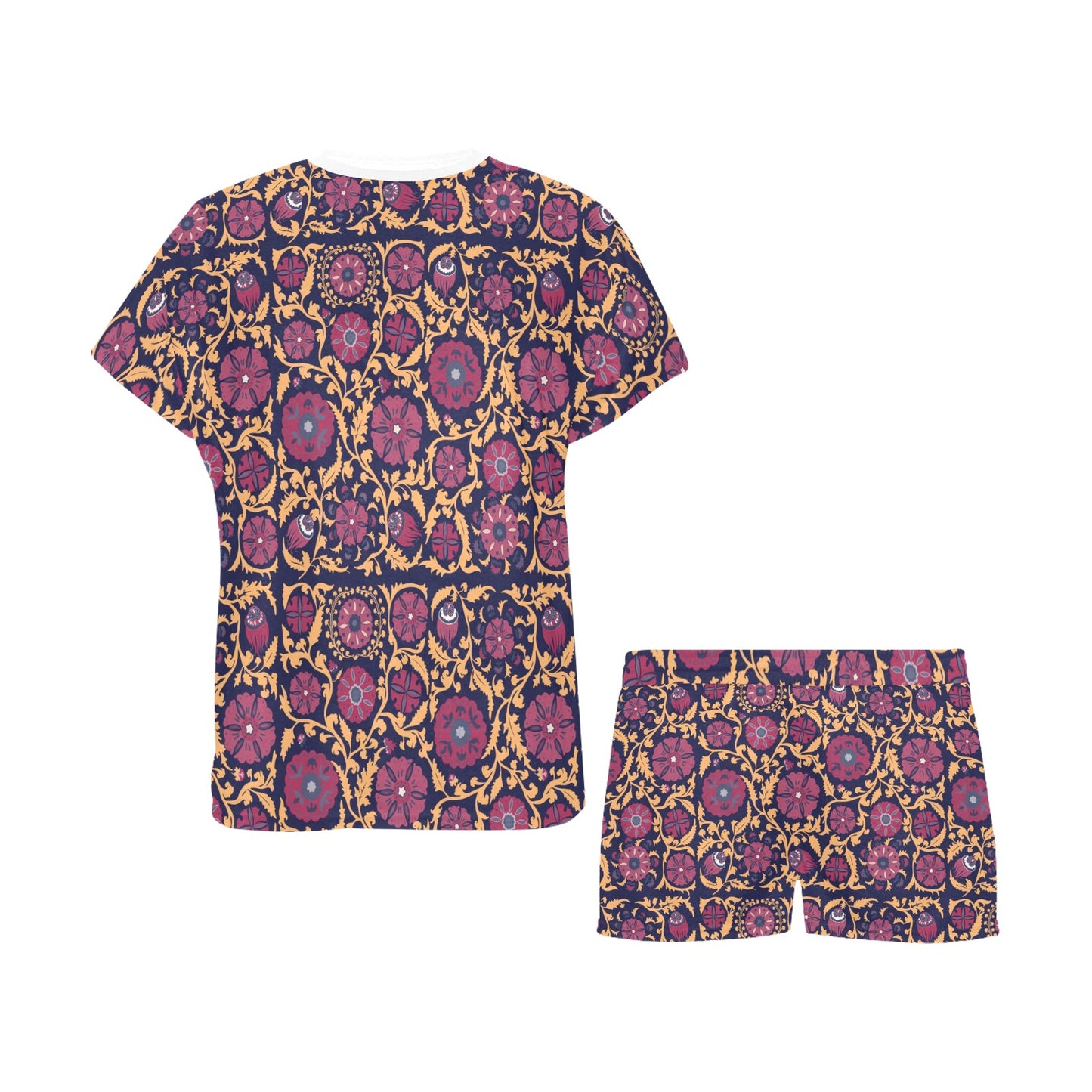 Suzani Print Design LKS303 Women's Short Pajama Set