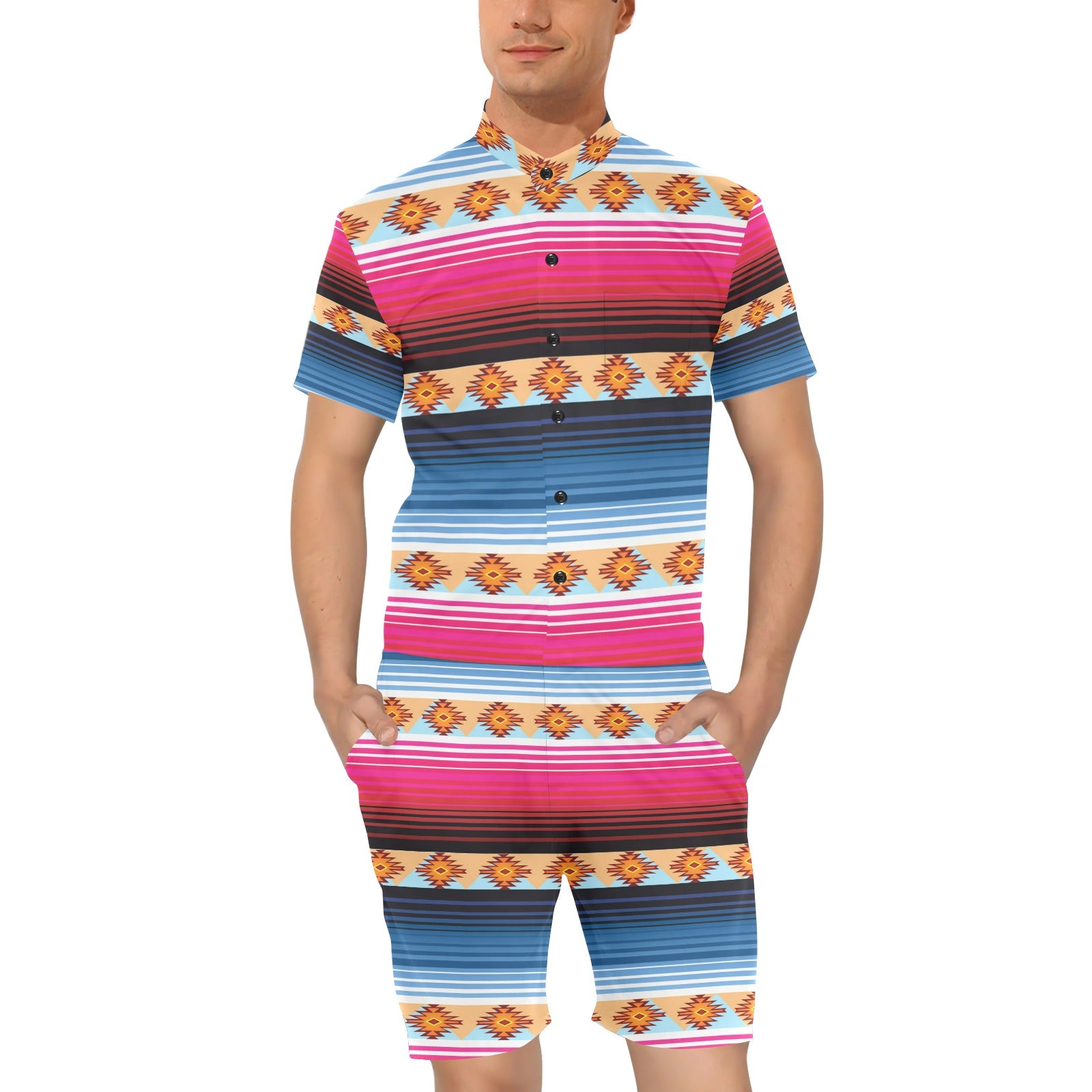 Mexican Pattern Print Design 03 Men's Romper