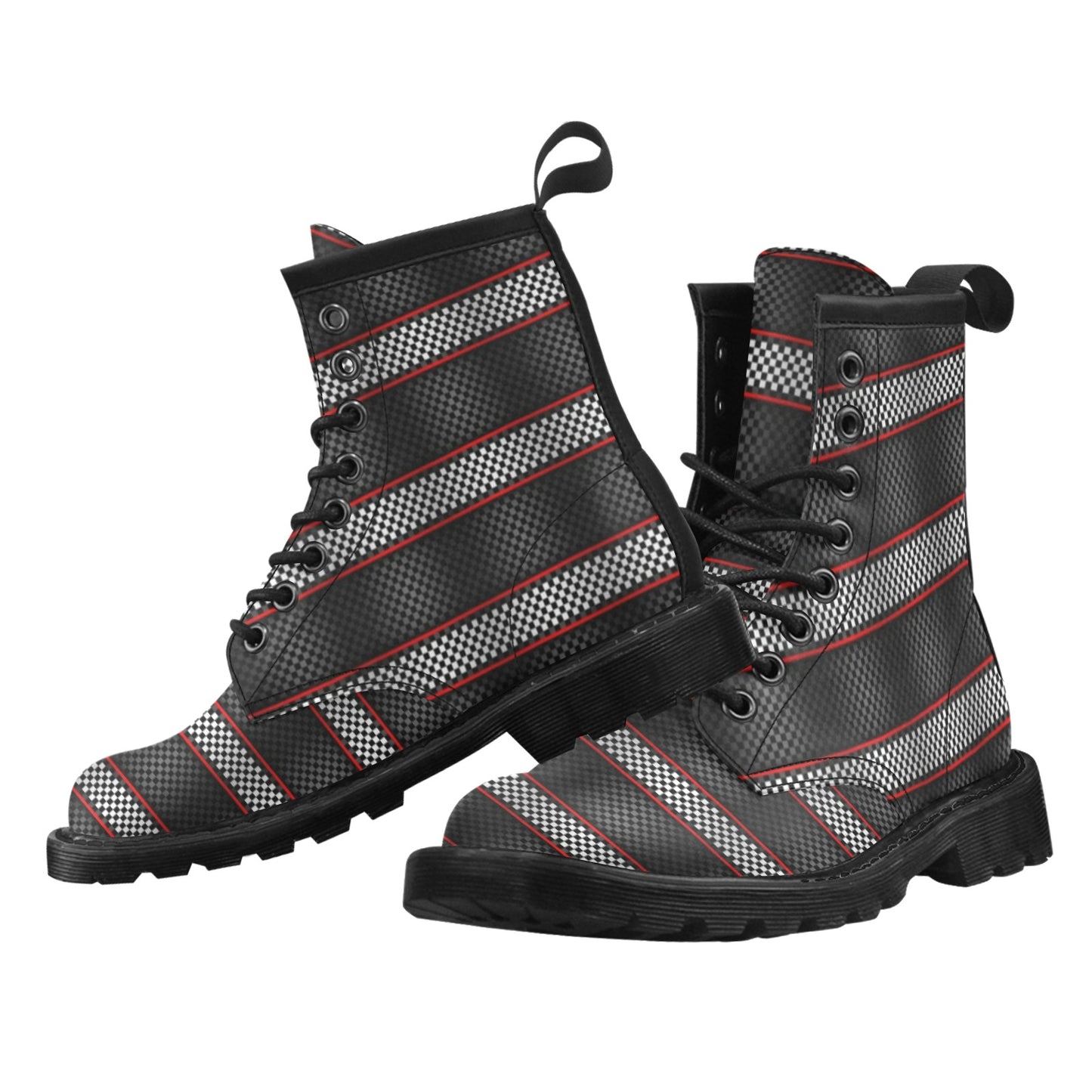 Checkered Flag Red Line Style Women's Boots