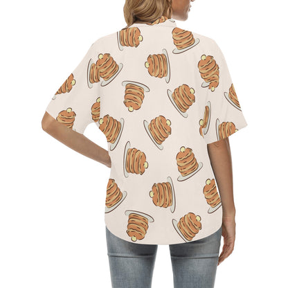 Pancake Pattern Print Design A01 Women's Hawaiian Shirt