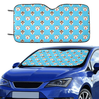 Siberian Huskies Print Design LKS306 Car front Windshield Sun Shade