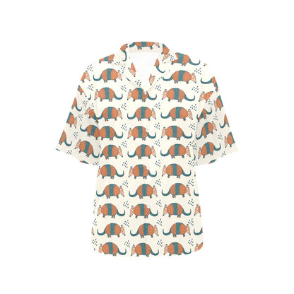 Armadillo Pattern Print Design 01 Women's Hawaiian Shirt