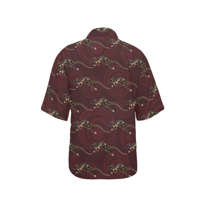 Kangaroos Pattern Print Design 05 Women's Hawaiian Shirt