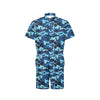 Camo Blue Pattern Print Design 04 Men's Romper