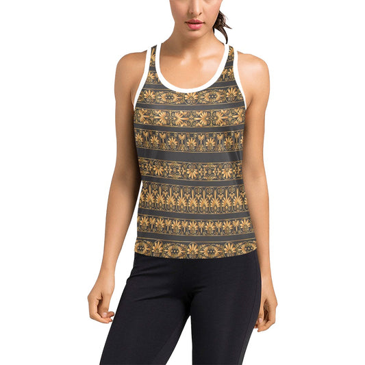 Ancient Greek Print Design LKS303 Women's Racerback Tank Top