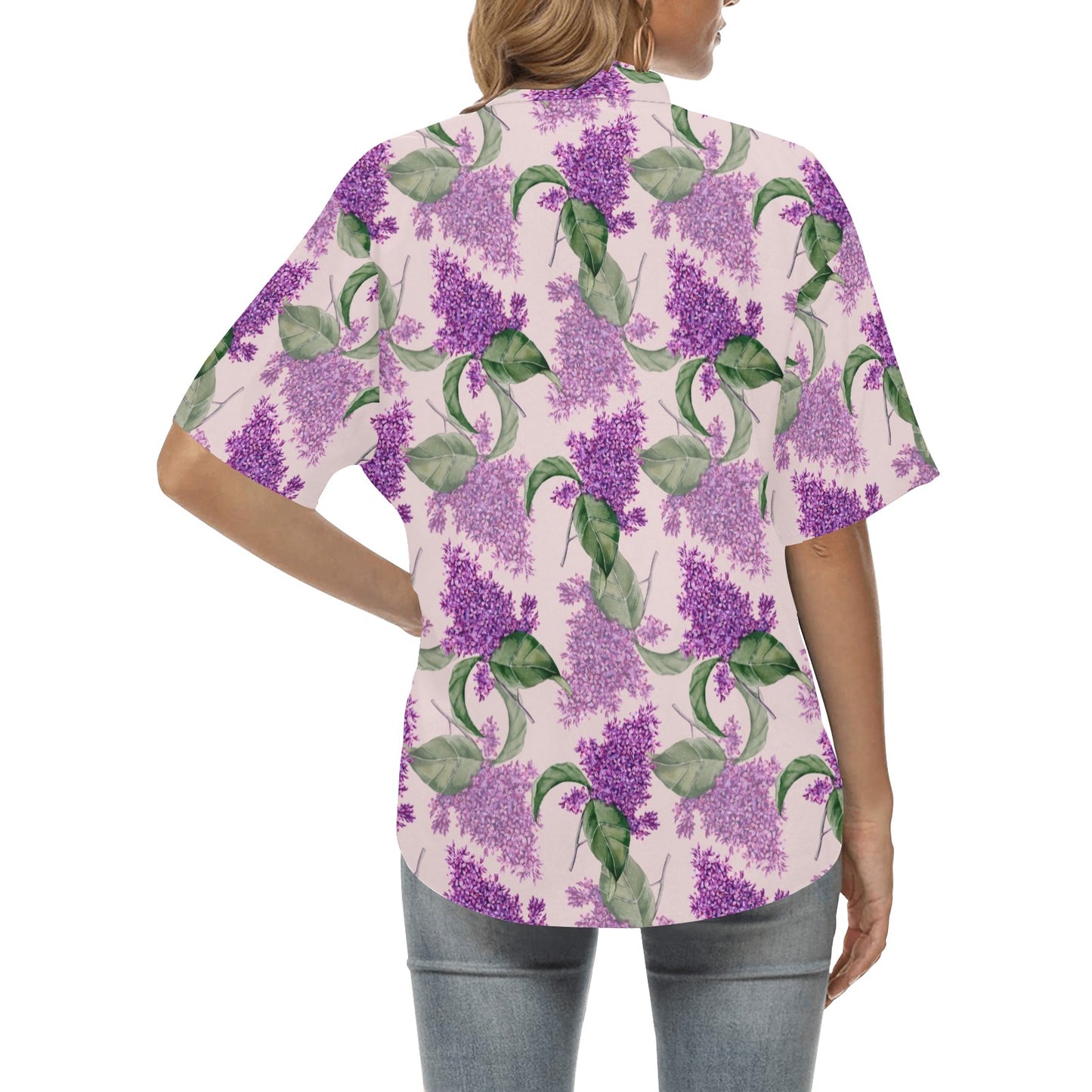 Lilac Pattern Print Design LI02 Women's Hawaiian Shirt