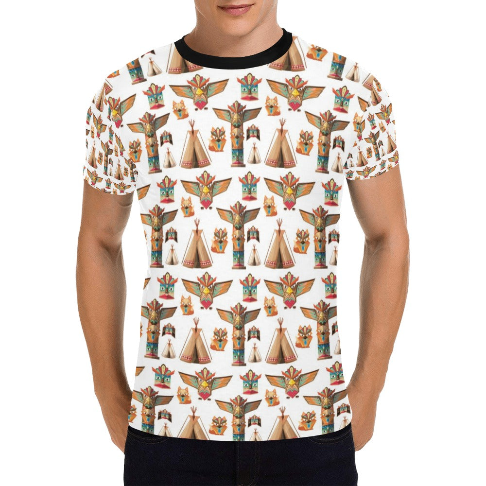 Totem Native Print Design LKS303 Men's All Over Print T-shirt