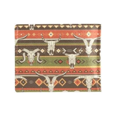 American indian Skull Animal Men's ID Card Wallet