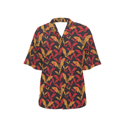 Bat Pattern Print Design 01 Women's Hawaiian Shirt