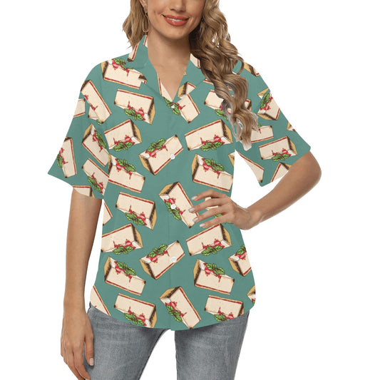 Cheesecake Pattern Print Design CK02 Women's Hawaiian Shirt