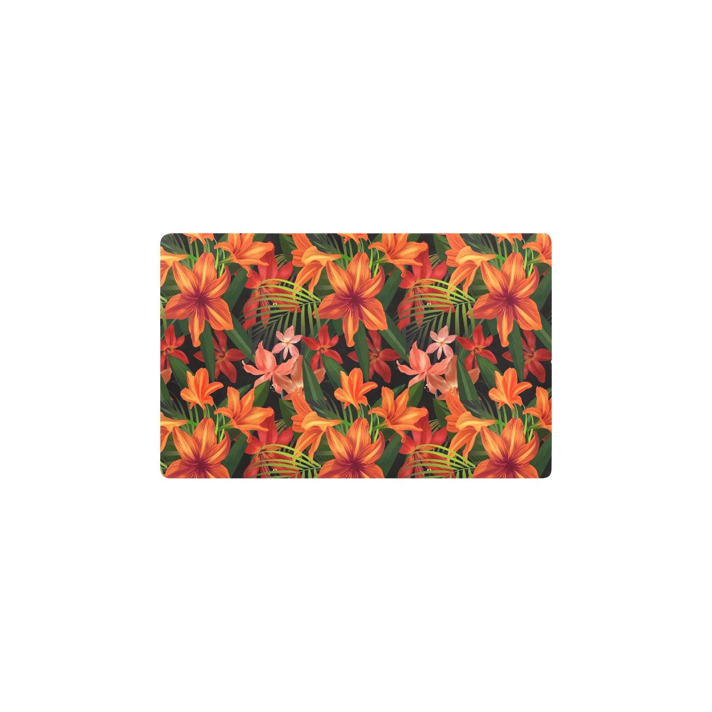 Amaryllis Pattern Print Design AL05 Kitchen Mat