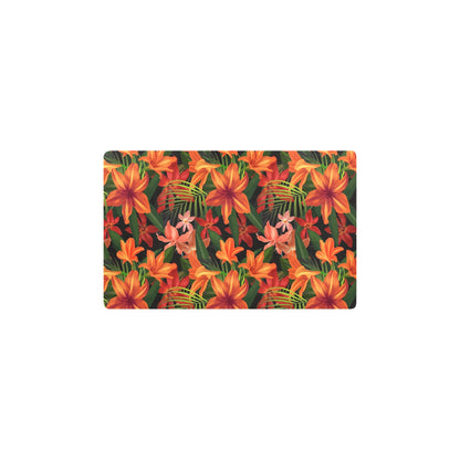 Amaryllis Pattern Print Design AL05 Kitchen Mat