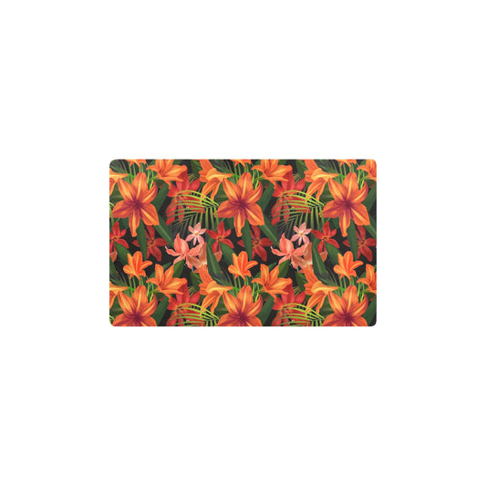 Amaryllis Pattern Print Design AL05 Kitchen Mat