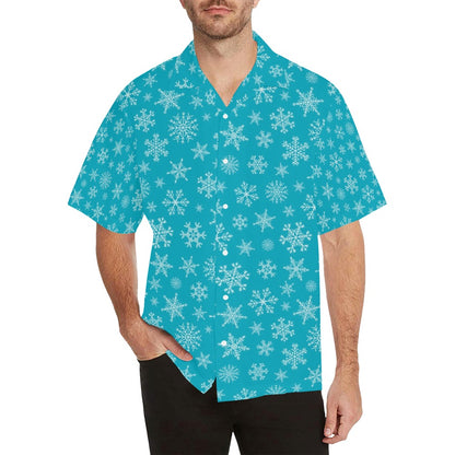Snowflake Print Design LKS304 Men's Hawaiian Shirt