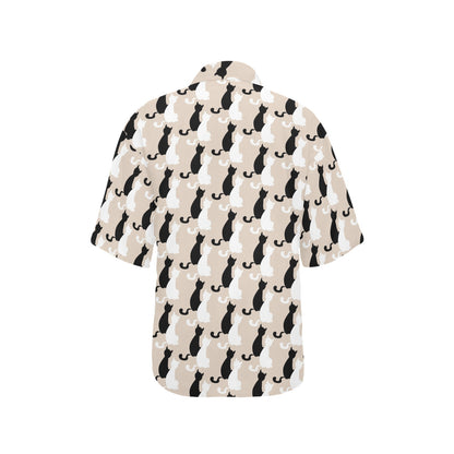 Cat Pattern Print Design 04 Women's Hawaiian Shirt