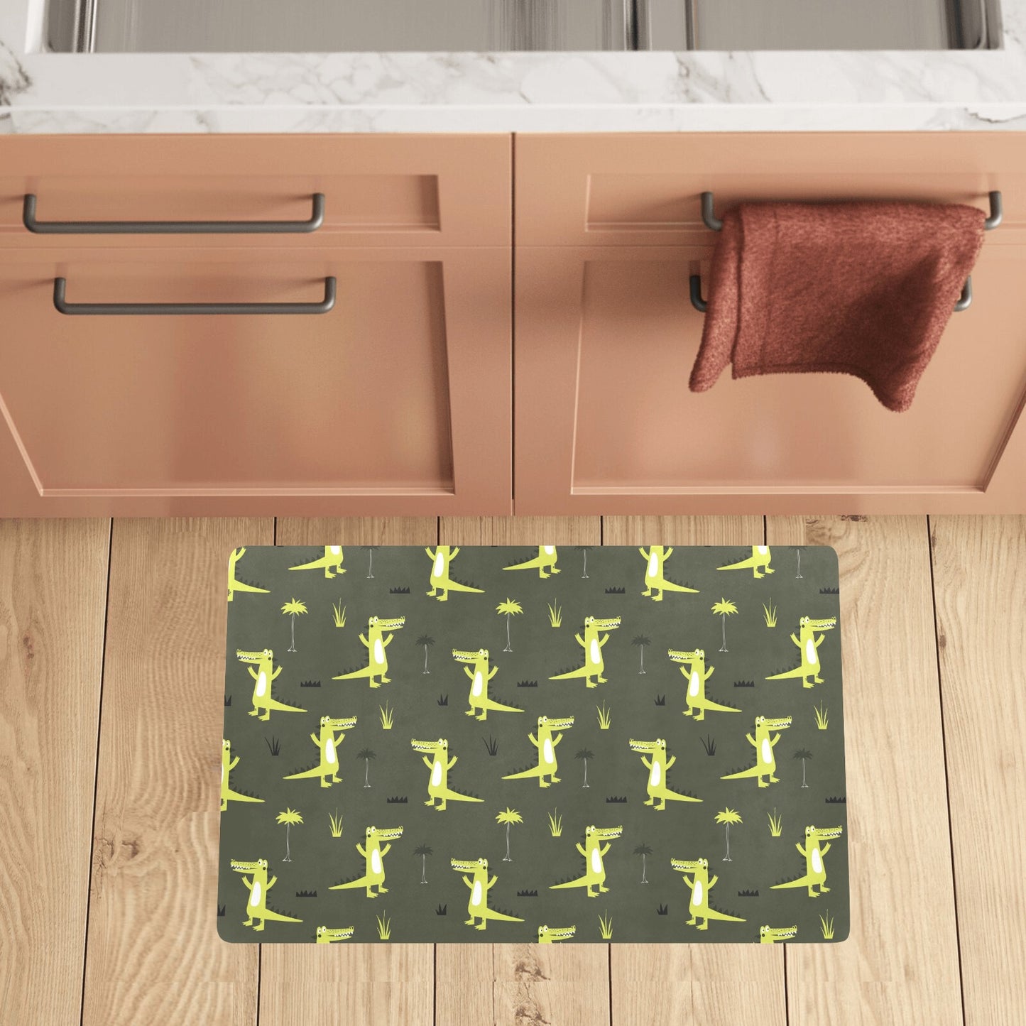 Alligator Pattern Print Design 05 Kitchen Mat