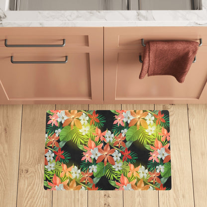 Amaryllis Pattern Print Design AL07 Kitchen Mat