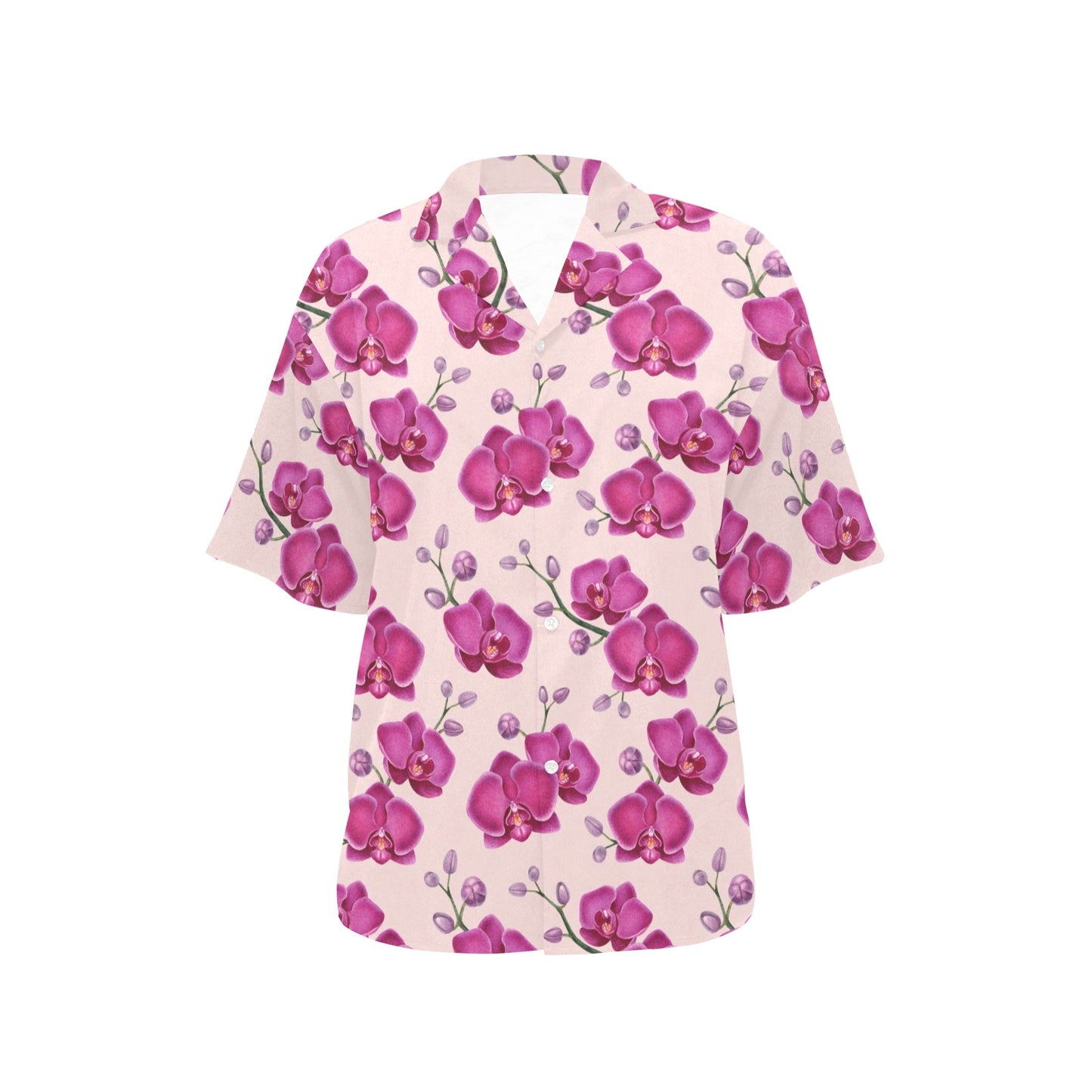 Orchid Purple Pattern Print Design OR04 Women's Hawaiian Shirt