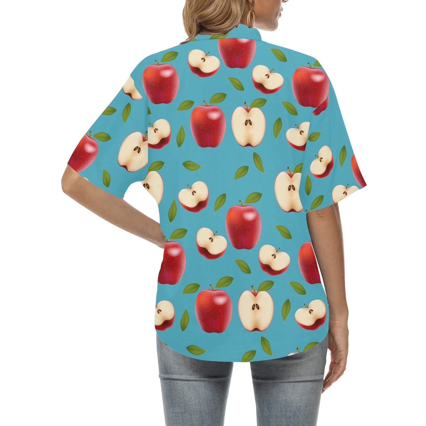 Apple Pattern Print Design AP012 Women's Hawaiian Shirt
