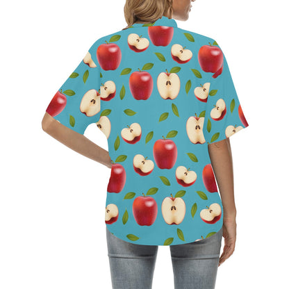 Apple Pattern Print Design AP012 Women's Hawaiian Shirt