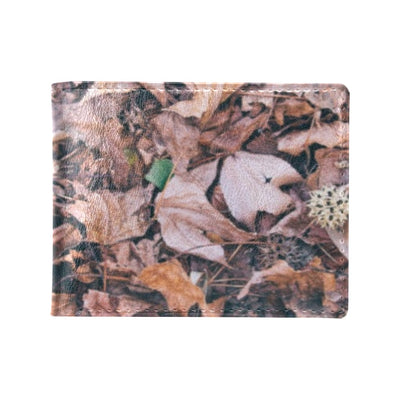 Camouflage Realistic Tree Leaf Print Men's ID Card Wallet