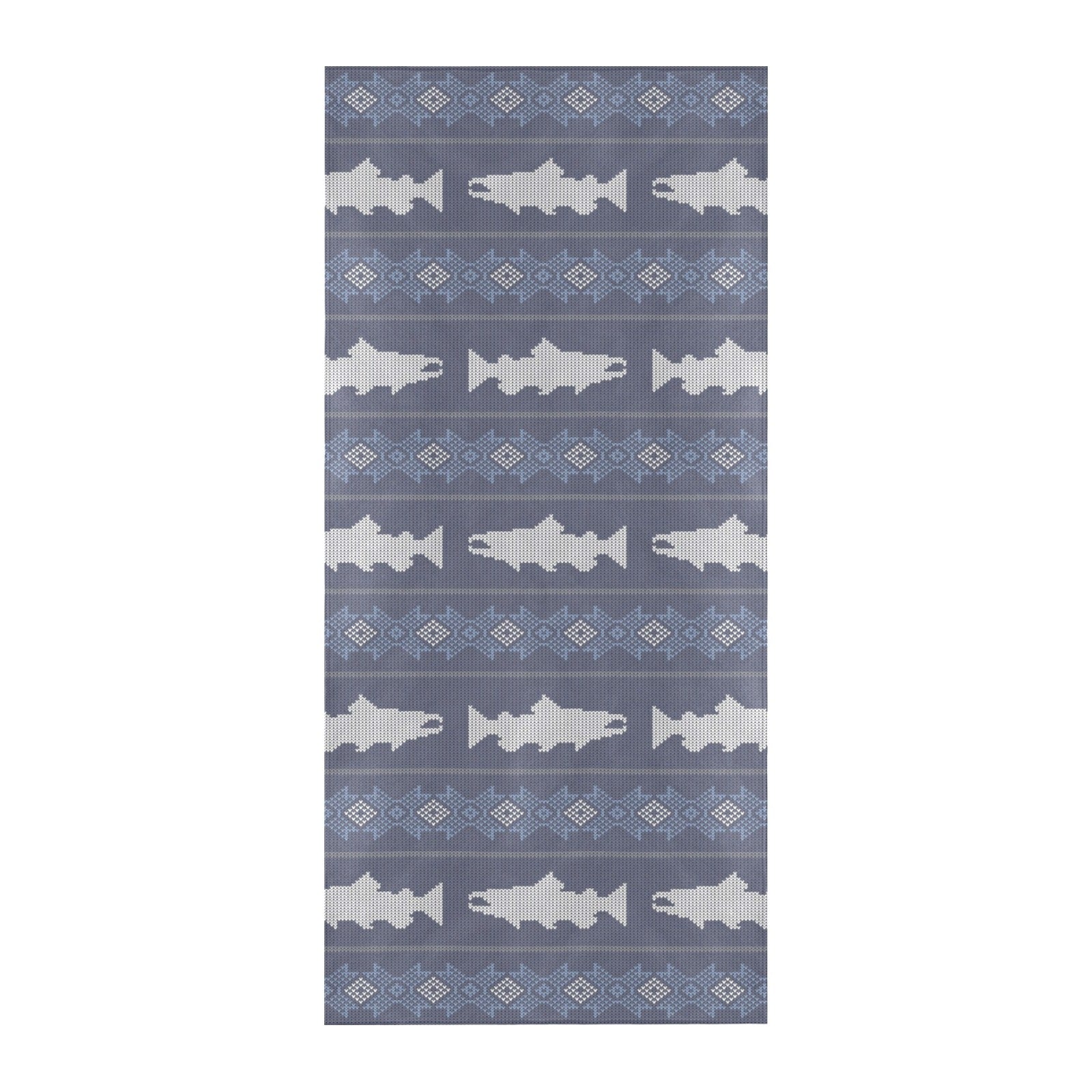 Salmon Fish Knit Style Print Design LKS304 Beach Towel 32" x 71"