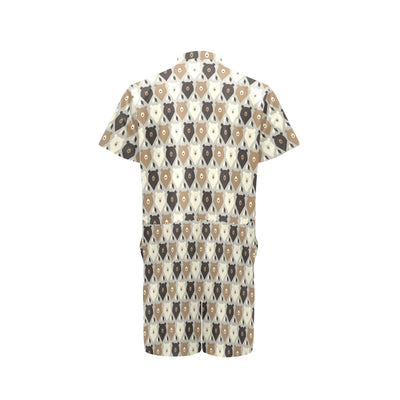 Bear Pattern Print Design 04 Men's Romper