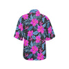 Neon Pink Hibiscus Pattern Print Design HB015 Women's Hawaiian Shirt