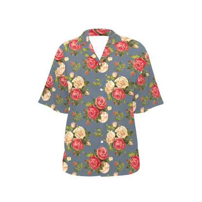 Rose Pattern Print Design RO017 Women's Hawaiian Shirt
