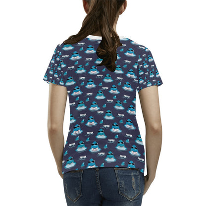 Shark Print Design LKS309 Women's  T-shirt