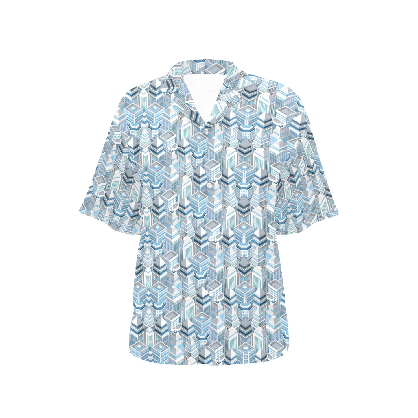 City Pattern Print Design 03 Women's Hawaiian Shirt